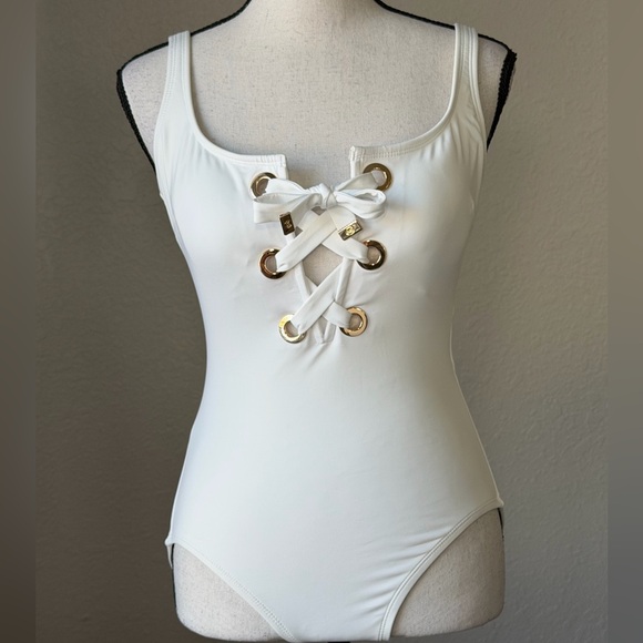 Michael Kors White One Piece Swimsuit - Picture 4 of 11